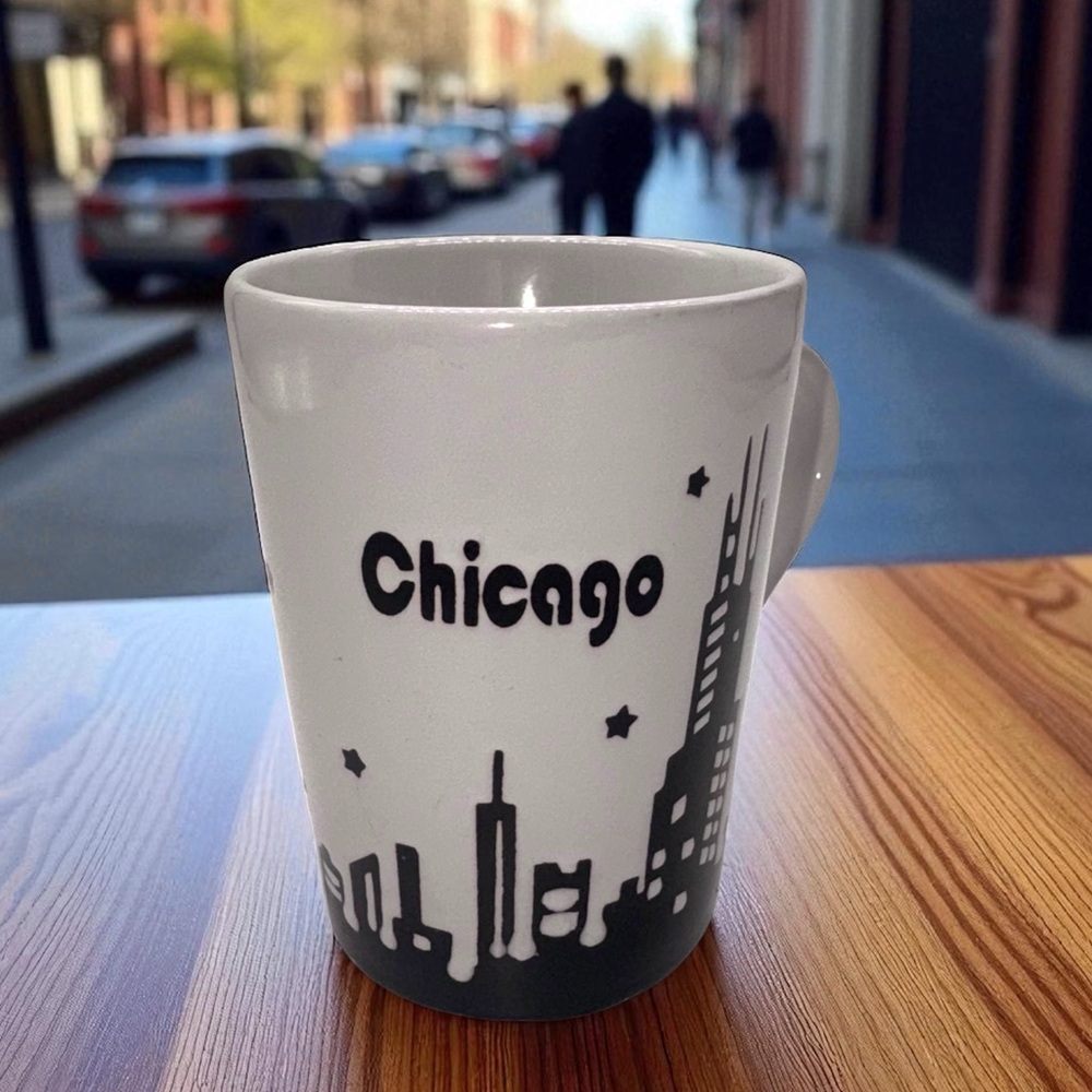 Signature Housewares Chicago Skyline Coffee Mug w/ Coaster 14oz Hancock NEW